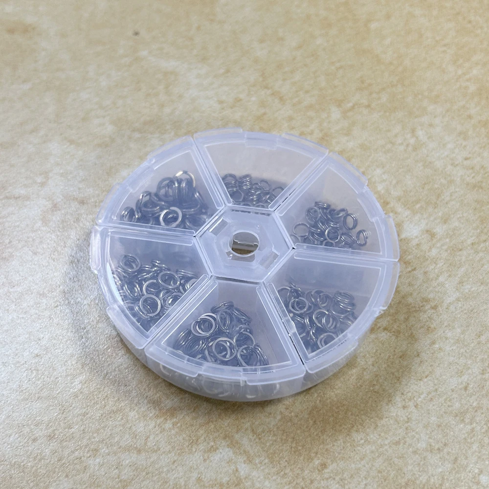 300 قطعة الصيد الفولاذ المقاوم للصدأ سبليت خواتم 6 أحجام عالية القوة قوة الشد الكبيرة الصيد حلقة الصيد إغراء موصل