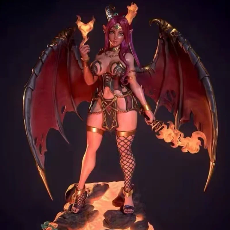 Hell Female Demon with Deck Miniature Hobby Toy Statue 1/24 Ratio High 115mm Unassembled and Unpainted Free Shipping KM-027