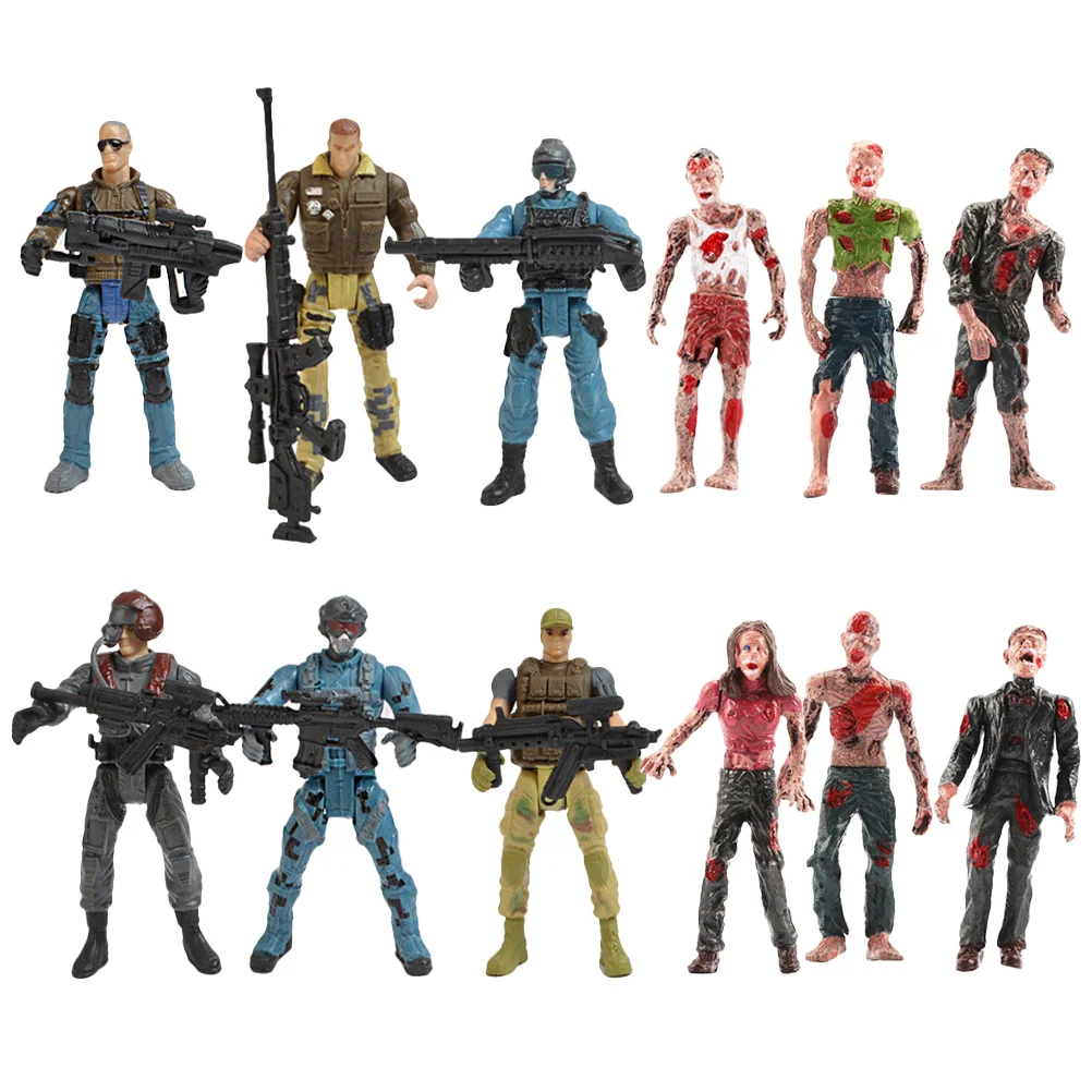 Kids Toys Layout Figures Simulation Soldier Model Figurines Zombie Models Plastic Special Forces Action Mini Zombies Child