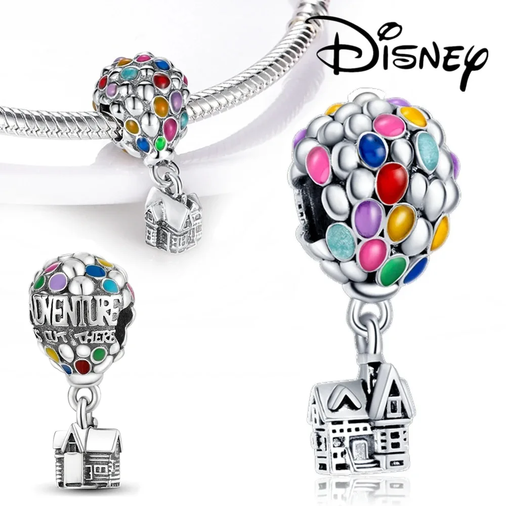 Disney Hot air Balloon Coco Charms Dangle Fit Pandora Charms Silver Original Bracelet for Jewelry Making