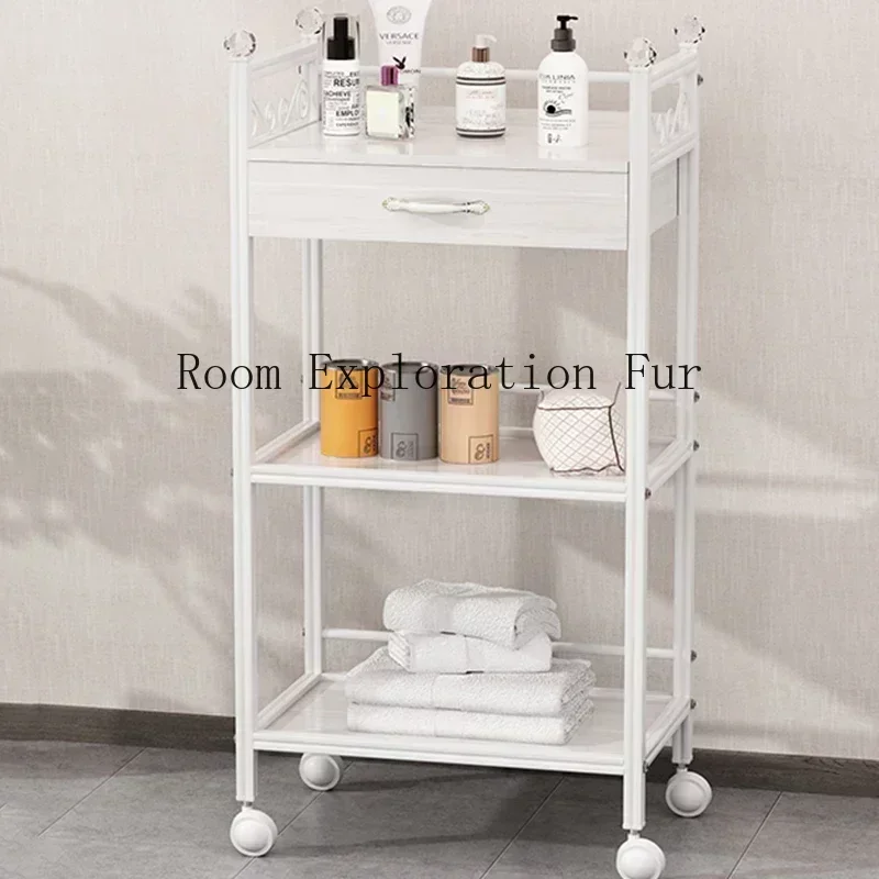 WKST-Carrito de salón de belleza para peluquería, Carrito para manicura, tatuaje, salón de té, Spa, porta uñas, Auxiliar, muebles de salón