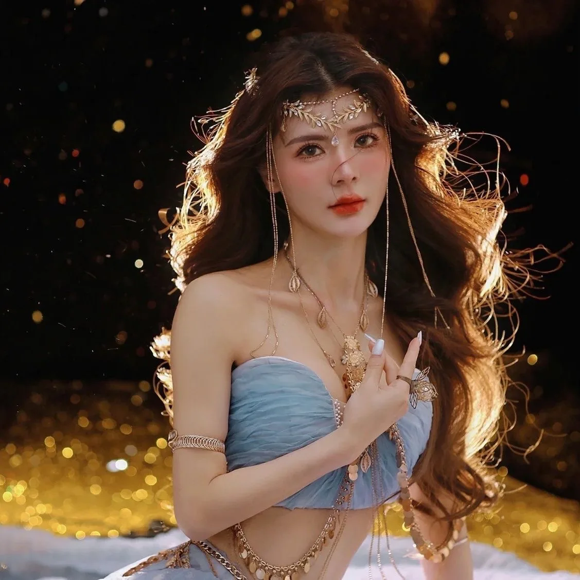 Exotic Style Gold Color Tiaras Tassel Headband Ancient Fairy Wedding Bride Headdress Hanfu Hair Accessories for Girls Women 2025