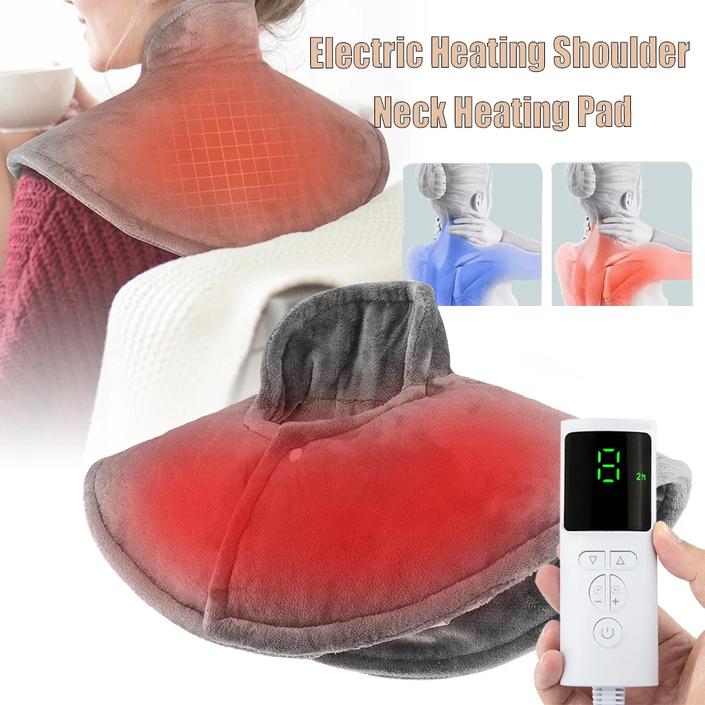 Electric Heating Shoulder Neck Pad Warming Blanket Wrap Hot Compress Cervical Heated Shawl Warmer for Back Brace Relaxation Tool