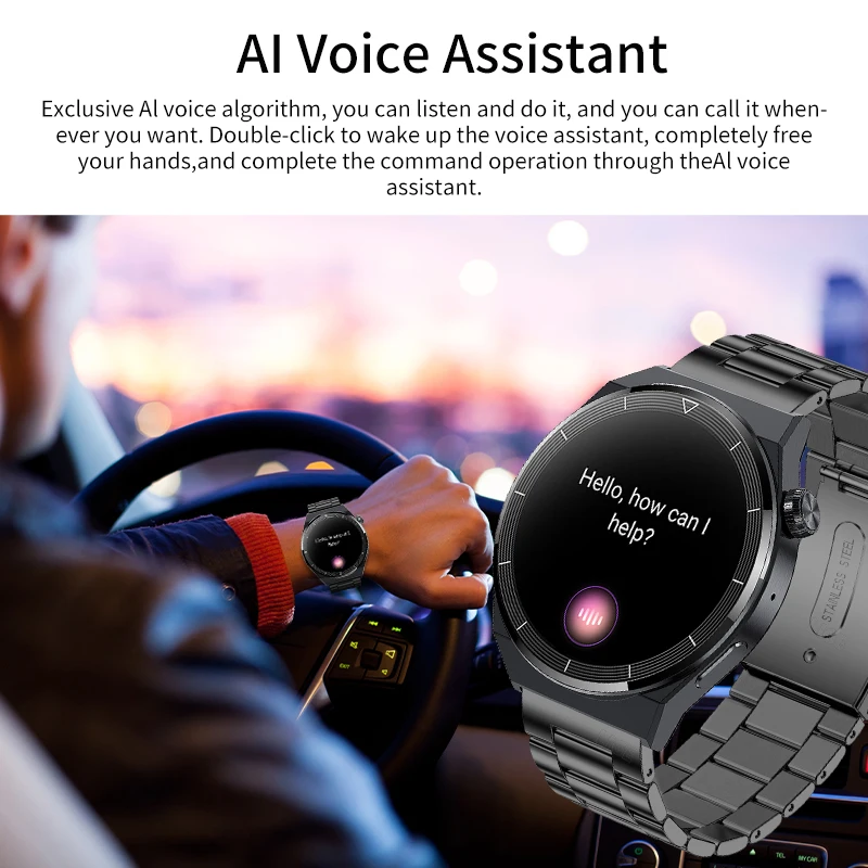 2022 NFC Smart Watch Men Wireless Charging AMOLED Custom Dial Answer Call Voice Assistant Sports Watches For Man Smartwatch Men