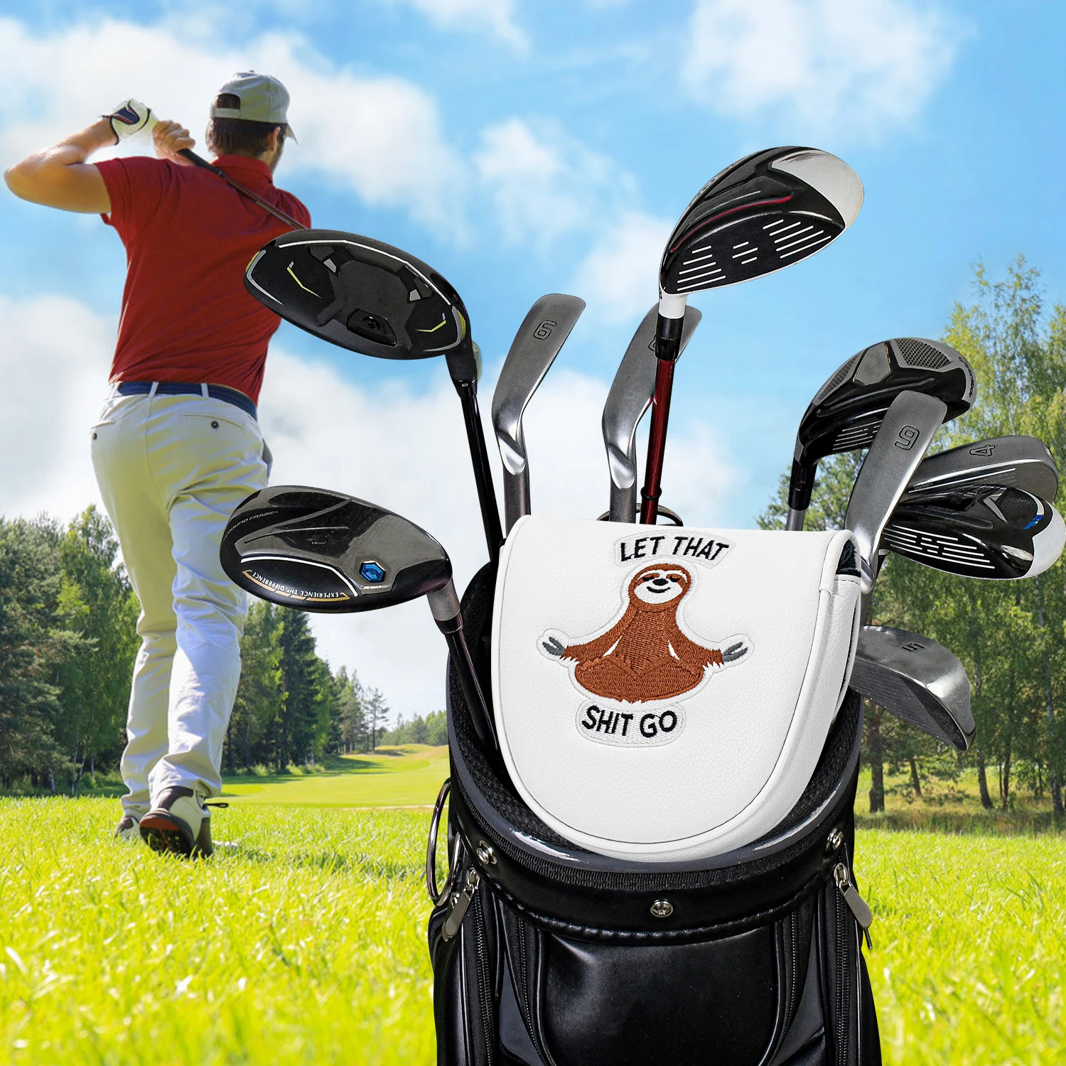 1PC Putter Head Cover - Sloth Style Putter Cover | Premium PU Golf Putter Cover | Magnetic Closure | Fits Most image 4