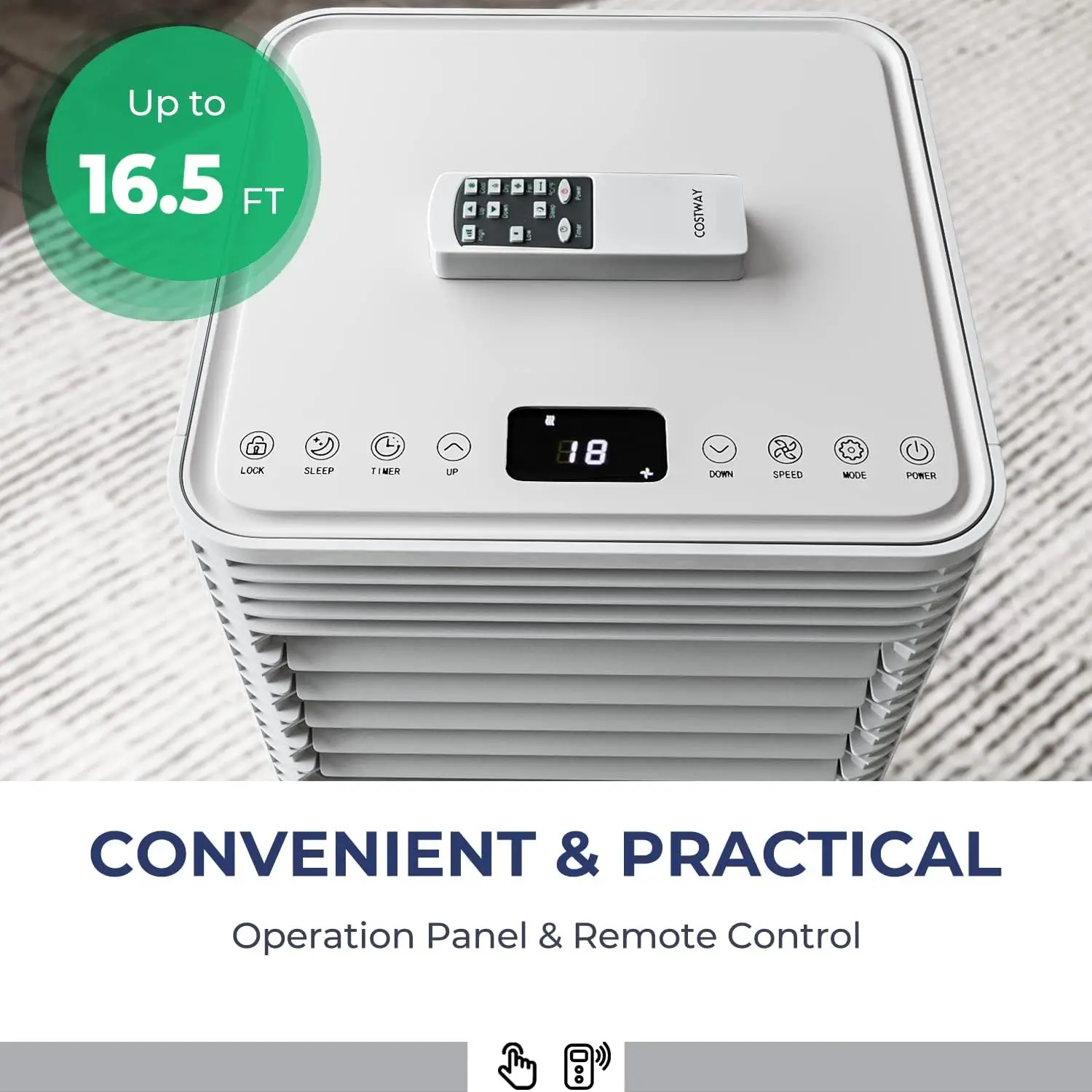 Portable Air Conditioner, 10000BTU AC Cooling for Room Spaces up to 350sq.ft,with Remote Control, 24H Timer & Window Venting Kit