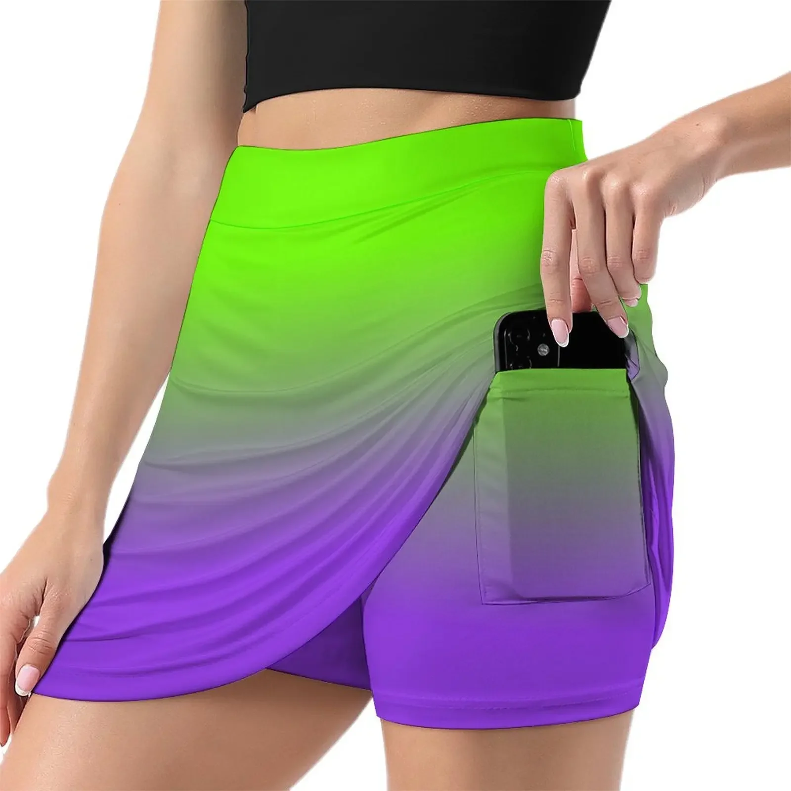 Neon Purple and Neon Green Ombré Shade Color Fade Mini Skirt summer dress for women 2024 dress women summer Dresses