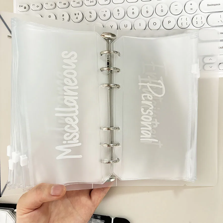 Sharkbang 1 Set A6-Budgetbuch, 12 Brieftaschen, Geld-/Ticket-/Billkarten-Organizer, Nachfülltaschen mit Reißverschluss, Verlobungsplaner – Detail 3