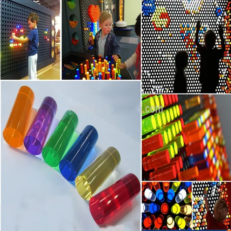 24 peças 1 "od x 3" longo cor clara translúcido acrílico passador hastes estacas sólidas para placa de led vermelho laranja azul amarelo verde roxo