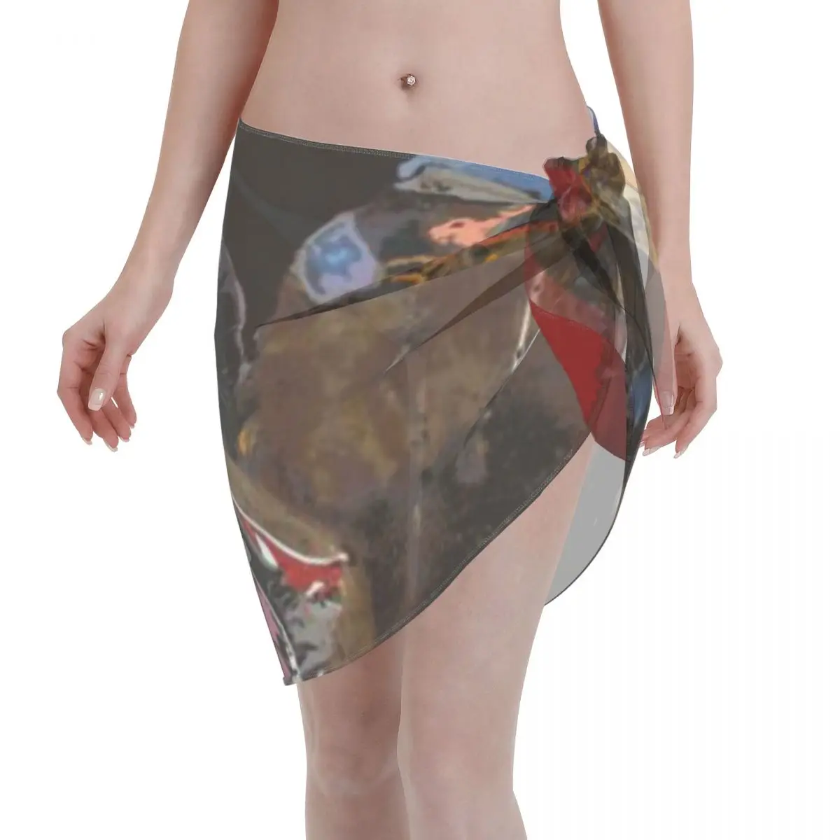 

Promotion Horse Racing On A Film Strip Women's Beach Wrap SkirtResort Holiday Beach Cover Garment