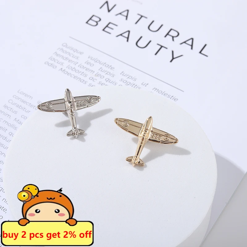 Cartoon Aircraft Gold Silver Enamel Pins Brooch Clothing Lapel Badges Metal Deco Jewelry Gifts Custom Wholesale