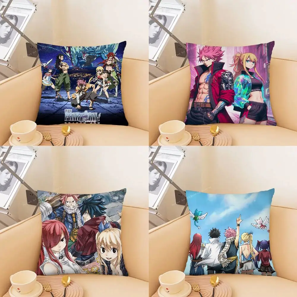 Fairy Tail Anime Pillow Case Fashion Square Pillowcase Bedroom Sofa Room Ins Decoration Leisure