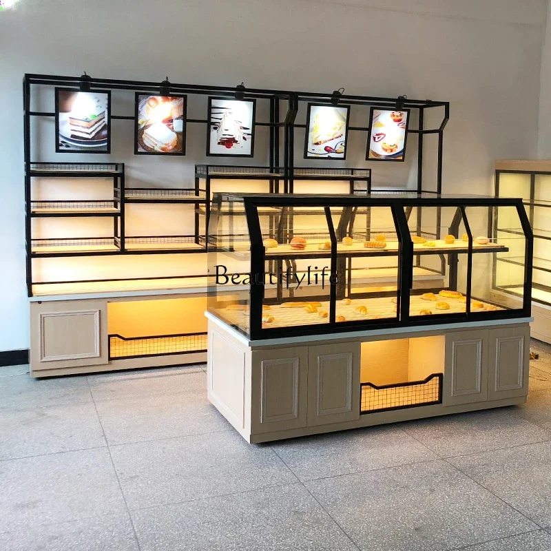 

X4 Cake Shop Bread Display Cabinets Zhongdao Cabinet Pastry Glass Commercial Bread Display Stand