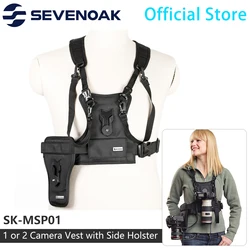 Sevenoak SK-MSP01 podwójne ramię Quick Release pasek na szyję aparat fotograficzny fotograf kamizelka dwustronnie kabura pasek do lustrzanek cyfrowych