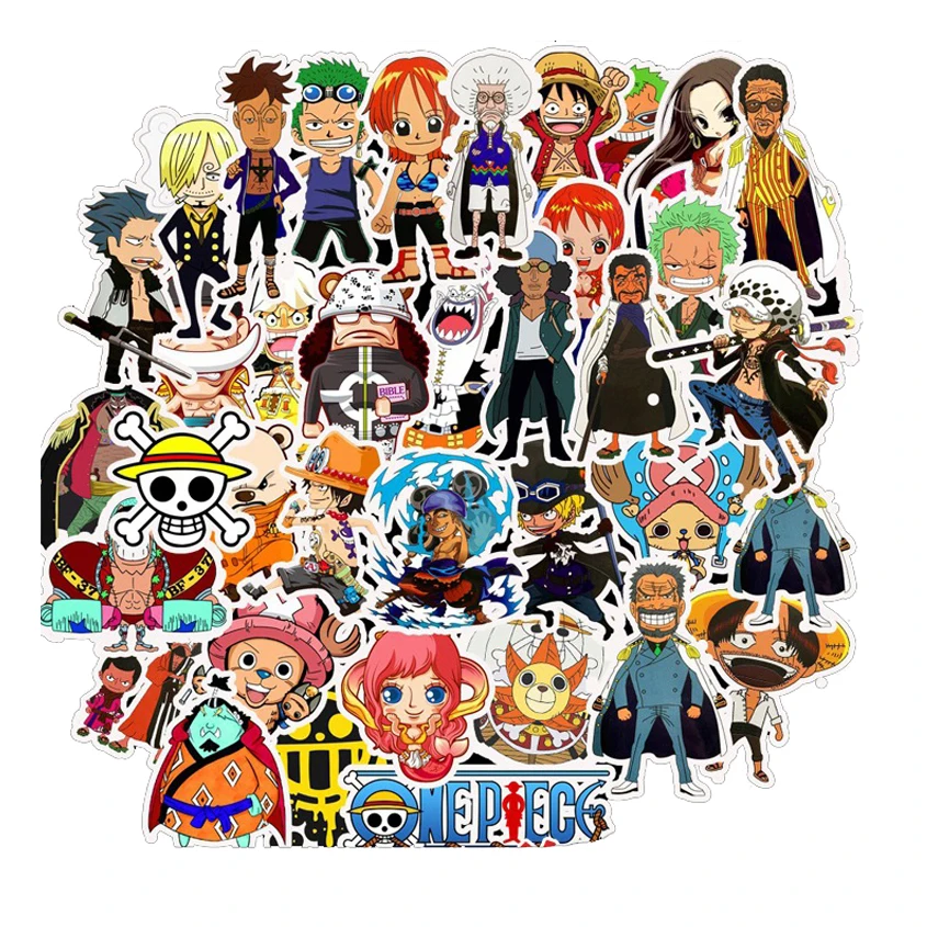 10/30/50pcs Anime ONE PIECE Stickers Suitcase Laptop Skateboard Motorcycle Luggage Phone Cartoon Anime Stickers Toy Kids Decal