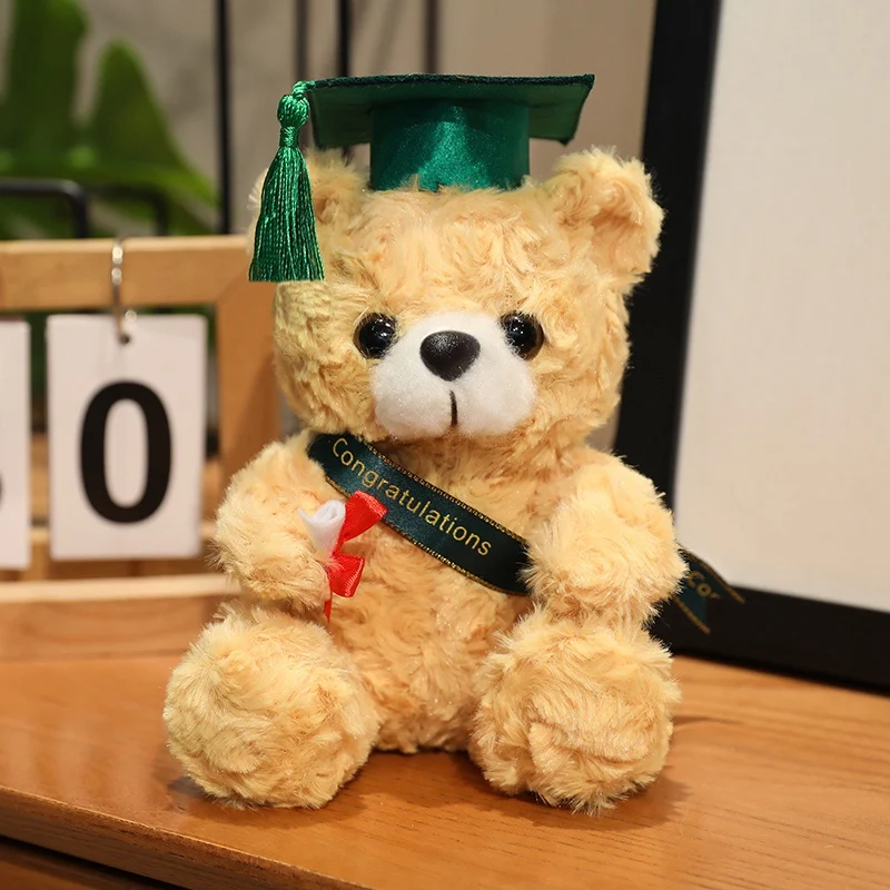 18 cm Dr. Bear süßes Plüschtier, klein, hellbraun, Teddy-Kleidung, Arzthut, Puppe, Abschlussgeschenke – Detail 5