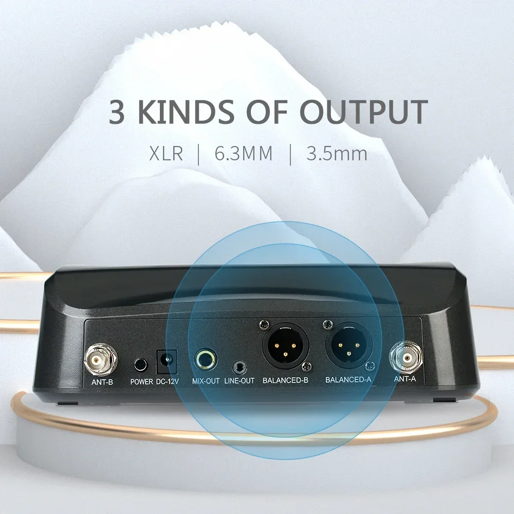 

50 Channel Cordless Microphone With Reverb Control Storage Handheld Mic UHF Pll Wireless Professional Microphone