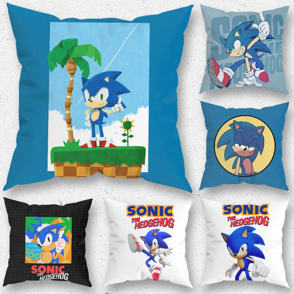 Cartoon-S-Sonics Pillow Case For Home Bedroom Room Decoration Living Room Sofa Cushion Cover Suitable