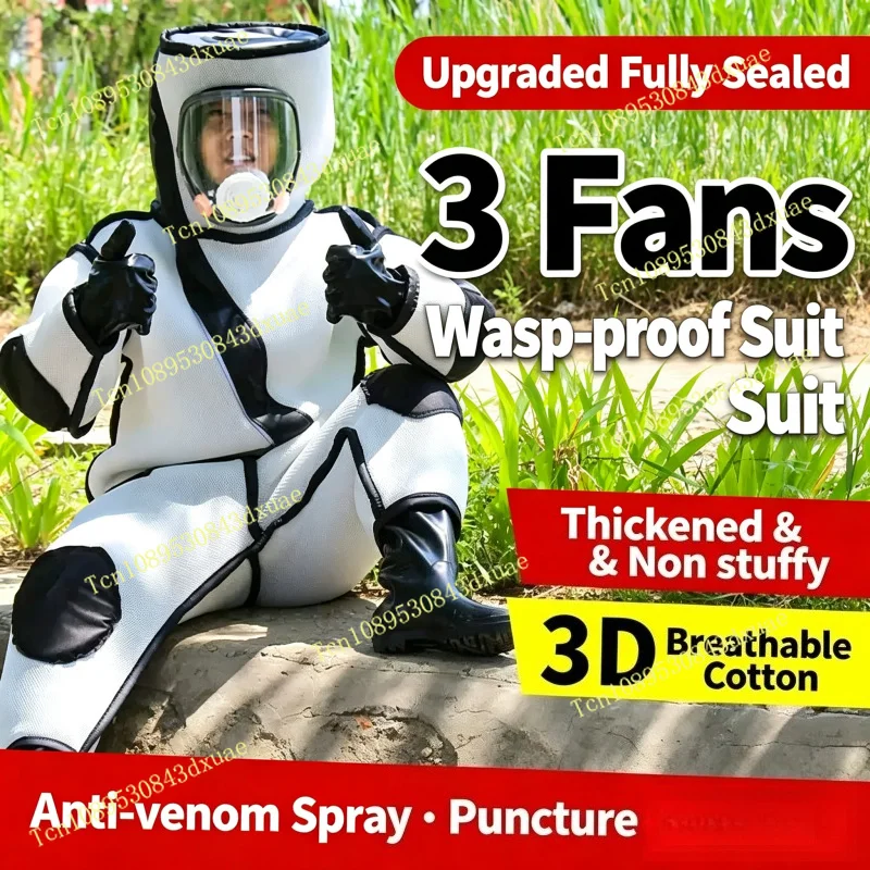 Wasp Protection Suit Full Set Breathable Thickened One Piece Overall Beekeeping Safety Protective Clothing For Hornet Working