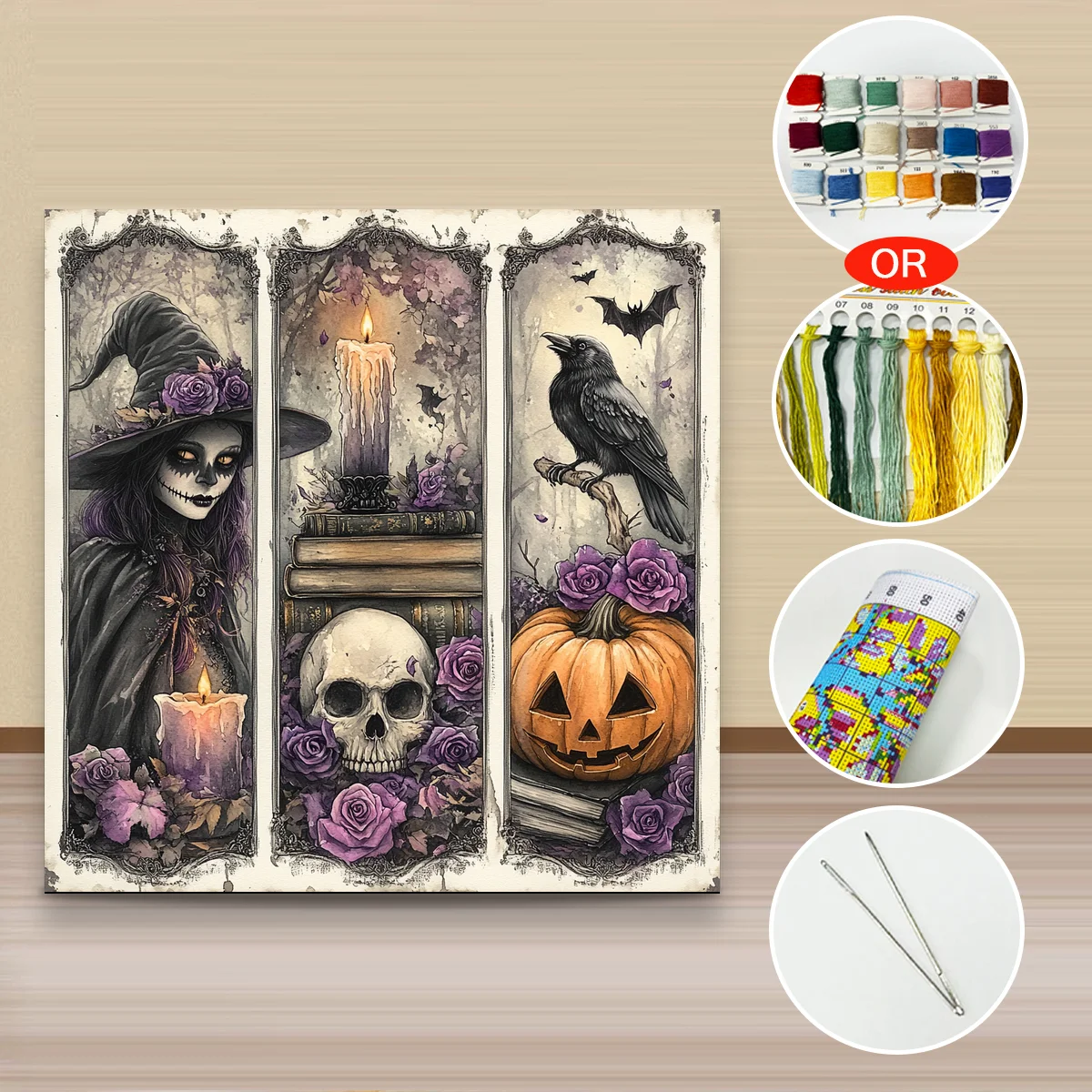 1 Stück 50x50 cm/19,69 Zoll, 11CT/14CT Kreuzstich-Set, DIY-Valentinstagsgeschenk, Stickerei-Set für Feste, Tiermotiv – Detail 4