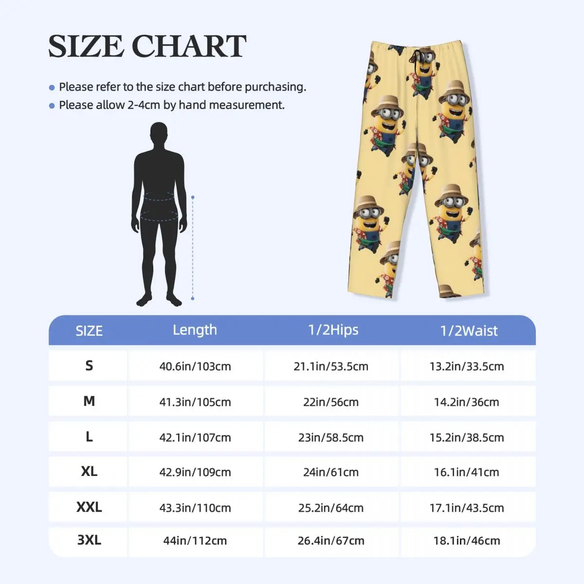 Custom M-Minions Pajama Pants Sleepwear Men's Elastic Waistband Yellow Capsule-Shaped Sleep Lounge Bottoms with Pockets