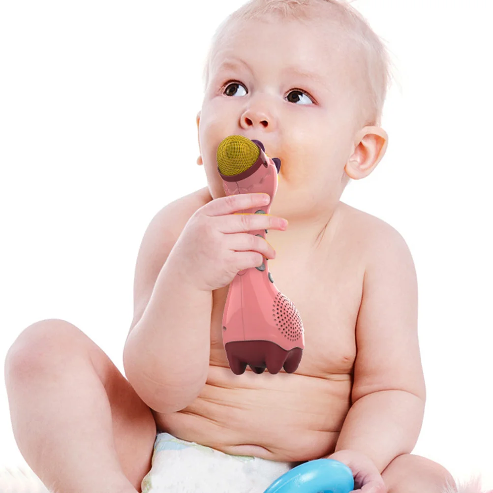 1 قطعة ميكروفون الإبداعية الزرافة شكل الأطفال الموسيقية اللعب التعليمية الغناء آلة الكاريوكي #4