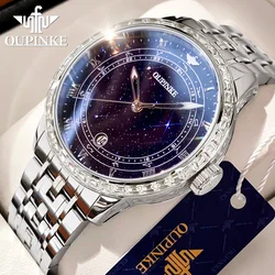 OUPINKE High end Watch Brand Original Men's mechanical Watch Waterproof Set With Diamonds Calendar Male Wristwatch Luminous