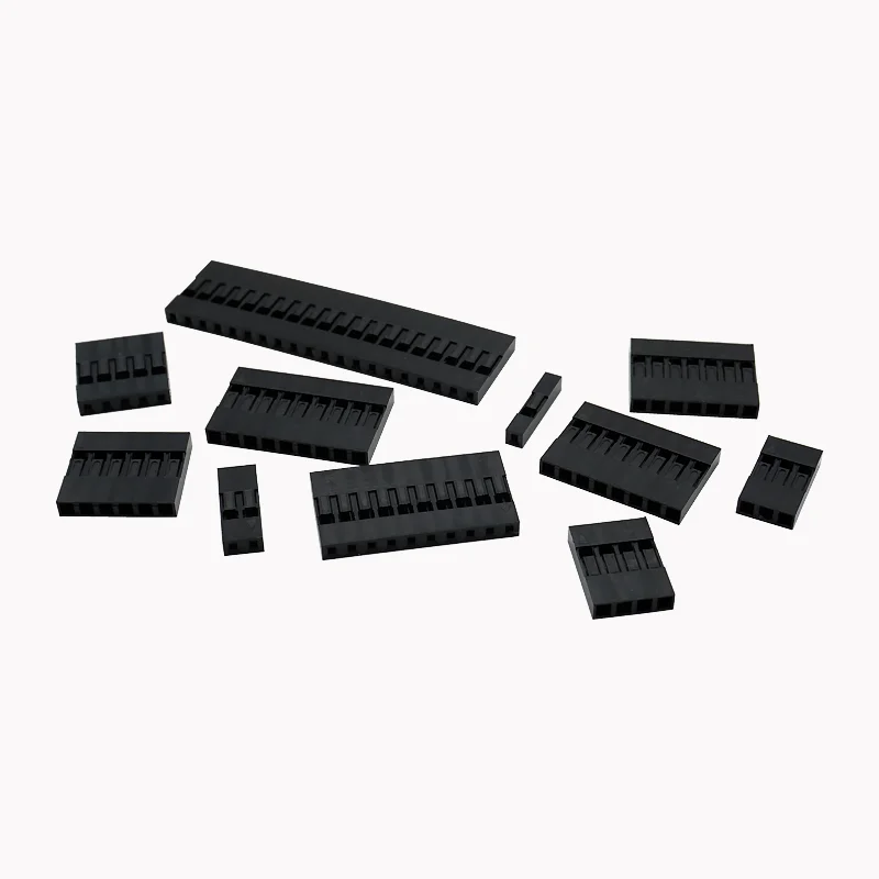 Boîtier plastique Dupont 1 rangée 2,54 mm 20-100PCS, boîtier de connecteur Dupont 1P/2P/3P/4P/5P/6P/7P/8P/9P/10P/20P