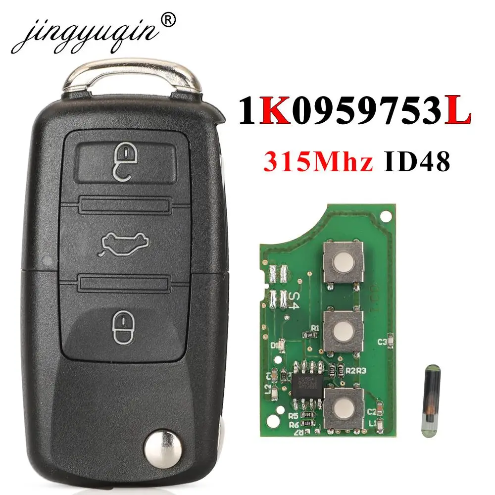 1 k0959753l Fob do Volkswagen VW Golf Passat Jetta Beetle 200-2005 Skoda Octavia znakomita 2004-2009 zdalny kluczyk samochodowy 315Mhz ID48