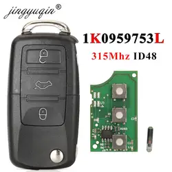 1 k0959753l Fob do Volkswagen VW Golf Passat Jetta Beetle 200-2005 Skoda Octavia znakomita 2004-2009 zdalny kluczyk samochodowy 315Mhz ID48