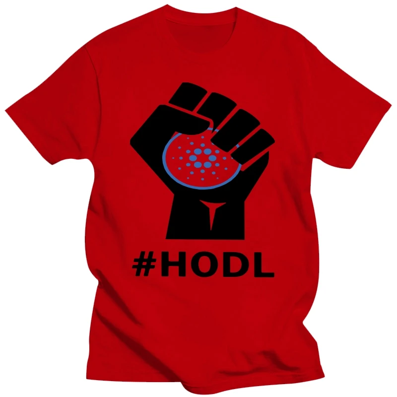 男性 HODL カルダノ拳 ADA Tシャツビットコイン純粋な綿トップスカジュアルクラシック半袖クルーネック Tシャツ大人の Tシャツ