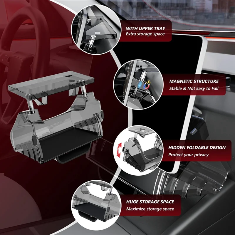 

Juniper 2025 For Tesla Model Y, Hideable Under Screen Dashboard Storage Organizer Accessory For Model 3 Highland 2024 2025