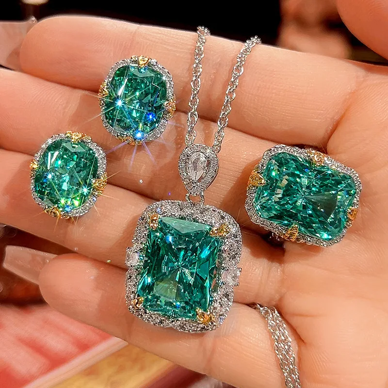 

Jewelry Para Green Elegant Square Set Main 12*16-10*12 Wholesale