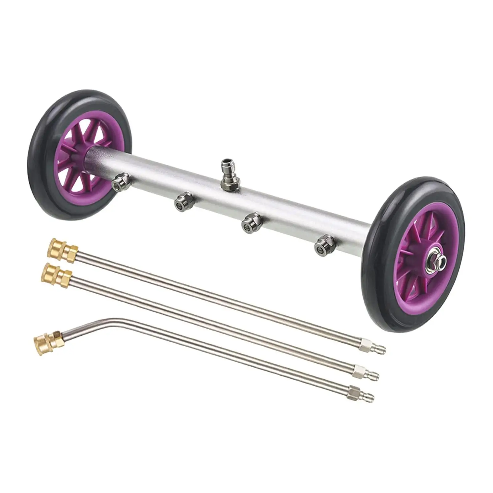 Pressure Washer Undercarriage Cleaner Water Broom Attachment with Extension Wands Heavy Duty Sprayer for Sidewalk Driveway
