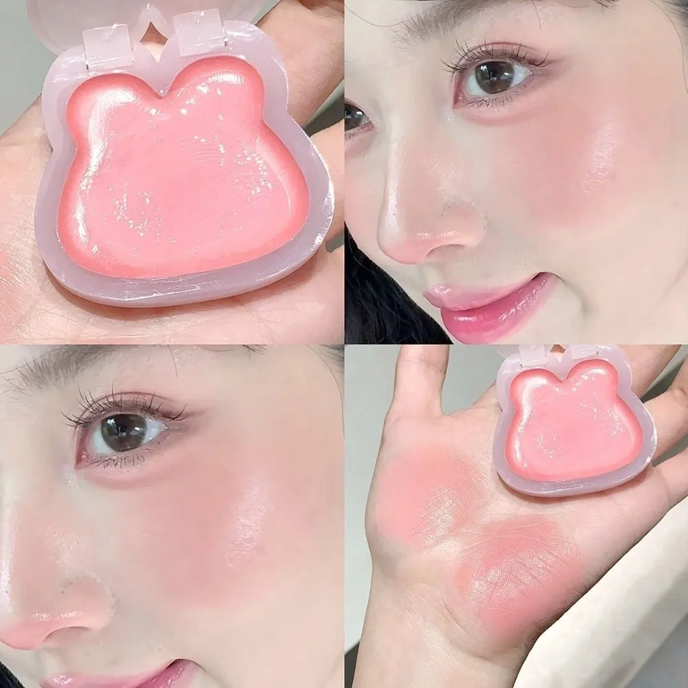 Simpatico cartone animato Coniglio Puffy Evidenzia Blush Gelatina Idratante Trucco coreano Fard Multiuso Guancia Fard Crema Cosmetici