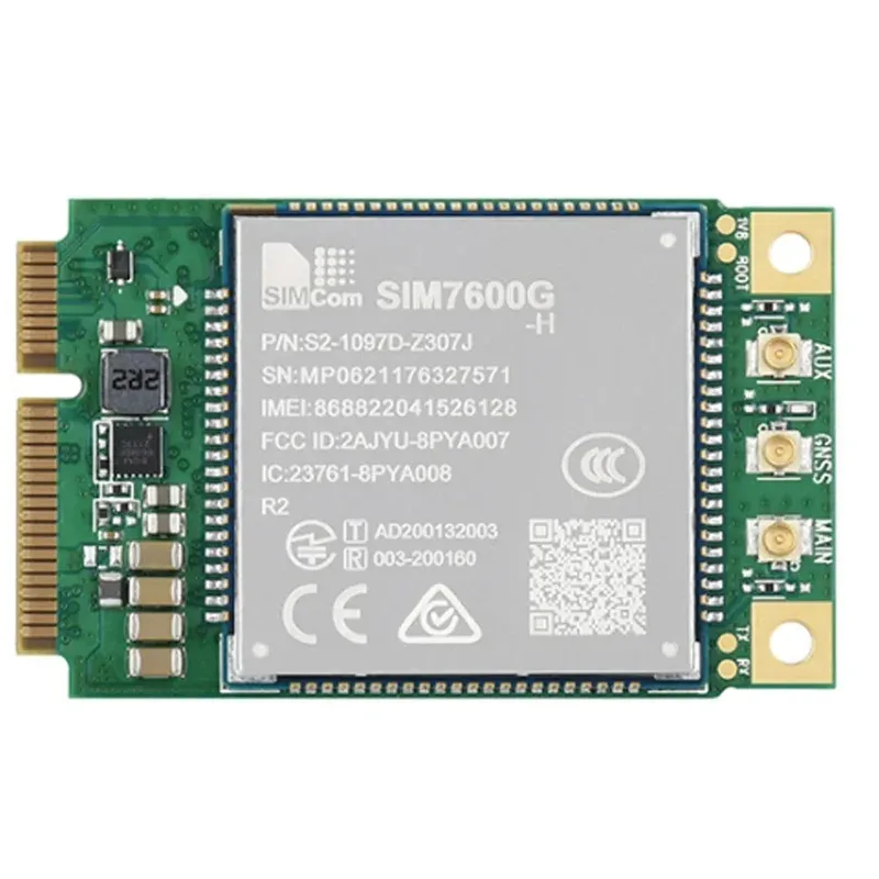 

Waveshare SIM7600G-H-PCIE SIMCom Original 4G LTE Cat-4 Module, GSM, GNSS, Mini-PCIe mini-PCle Interface LTE-TDD, LTE-FDD