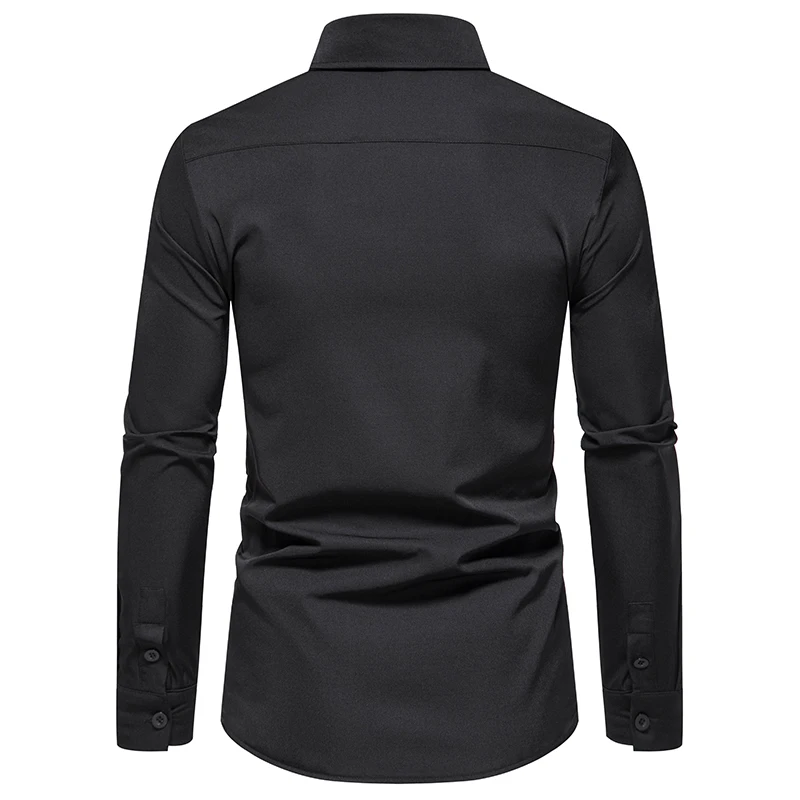 Mens White Shirts Chemise Veste Homme Trending Products 2022 Men Irregular Oblique Button Long Sleeve Social Camisa Dress Shirt