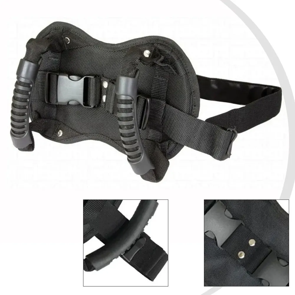 Black Passenger Hand Strap 125 Cm Waist Circumference Motorcycle Anti-Slip Belt With Adjustable Handlebar - Passenger Hand Strap