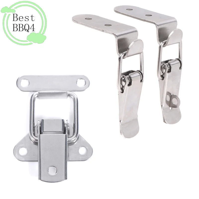 (BBQ4) Stainless Steel 304 Toolbox Locking Latch Hasp Metal Toggle Catch Clasp Box Loaded Hinge Furniture Hardware Accessory