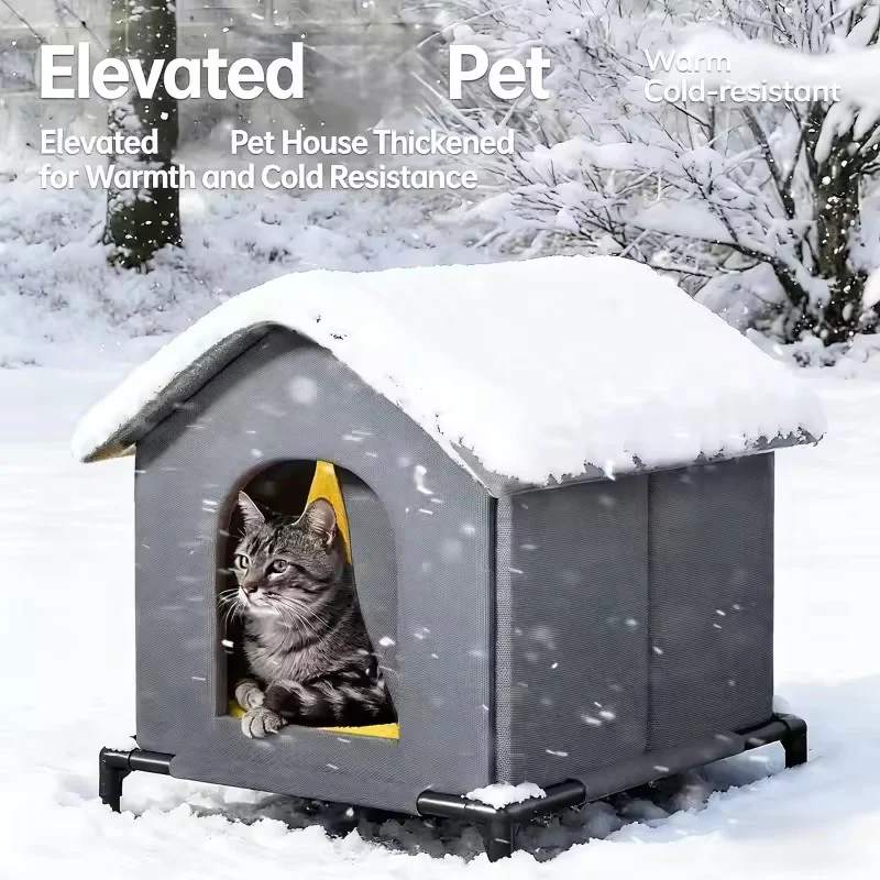 Waterproof Outdoor Stray Cat Dog House Winter Warm Foldable Washable Pet Cave Sleeping Bed For Small Dogs Puppy Outdoor Shelter - view 3