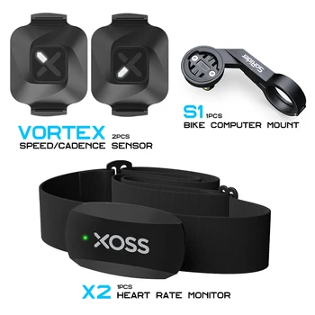 XOSS Vortex Geschwindigkeit Trittfrequenzsensor X2 Herzfrequenzmesser S1 Fahrradcomputer GPS-Halterung für GARMIN iGPSPORT BSC100s Bryton G2 plus G+