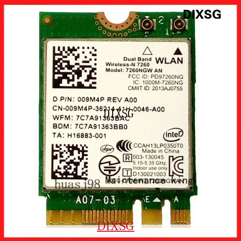 Wholesale New for Intel Dual Band Wireless-N 7260 an 7260ngw ngff 2.4g/5. 0GHz 802. 11an for Bluetooth-compatible BT4.0 300Mbps