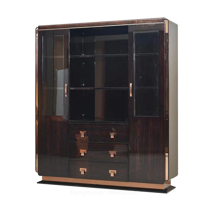 

Высококачественный деревянный книжный шкаф, роскошный итальянский дизайн, книжный шкаф для офисной мебели