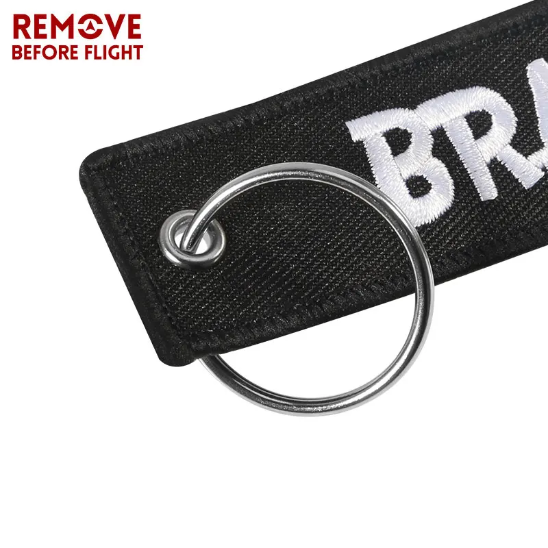 5PCS Fashion Car Keychain BRAAAP Embroidery Key Chain for Motorcycles and Cars Gifts Tag Key Fobs Holder OEM Keychain Keyring