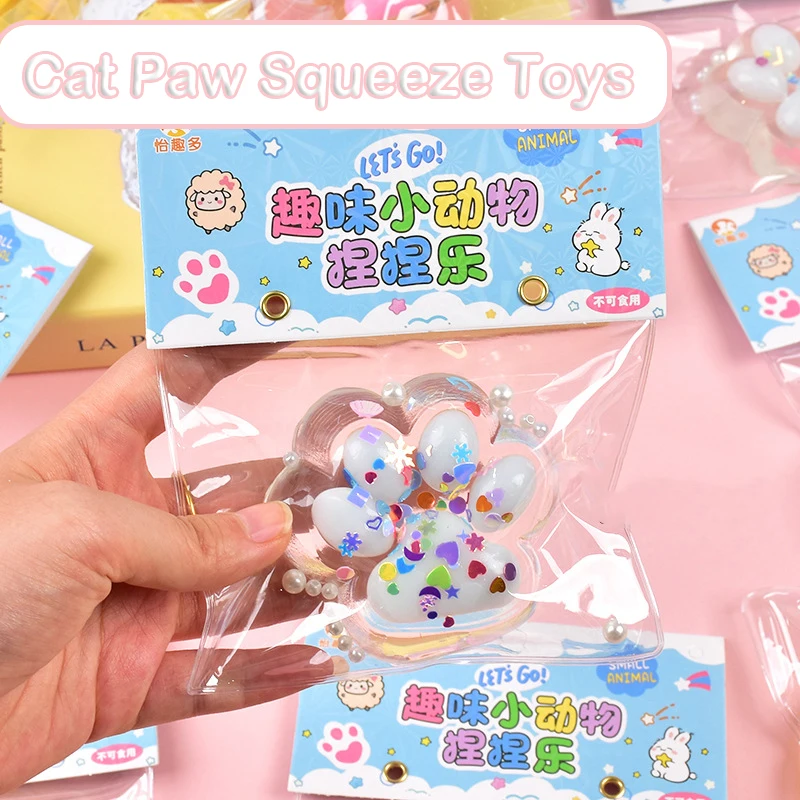 Transparente Kristall Katze Pfote Prise Spielzeug Blingbling Langsam Rebound Stress Relief Spielzeug Cube Squeeze Spielzeug Für kinder Erwachsene Geschenk