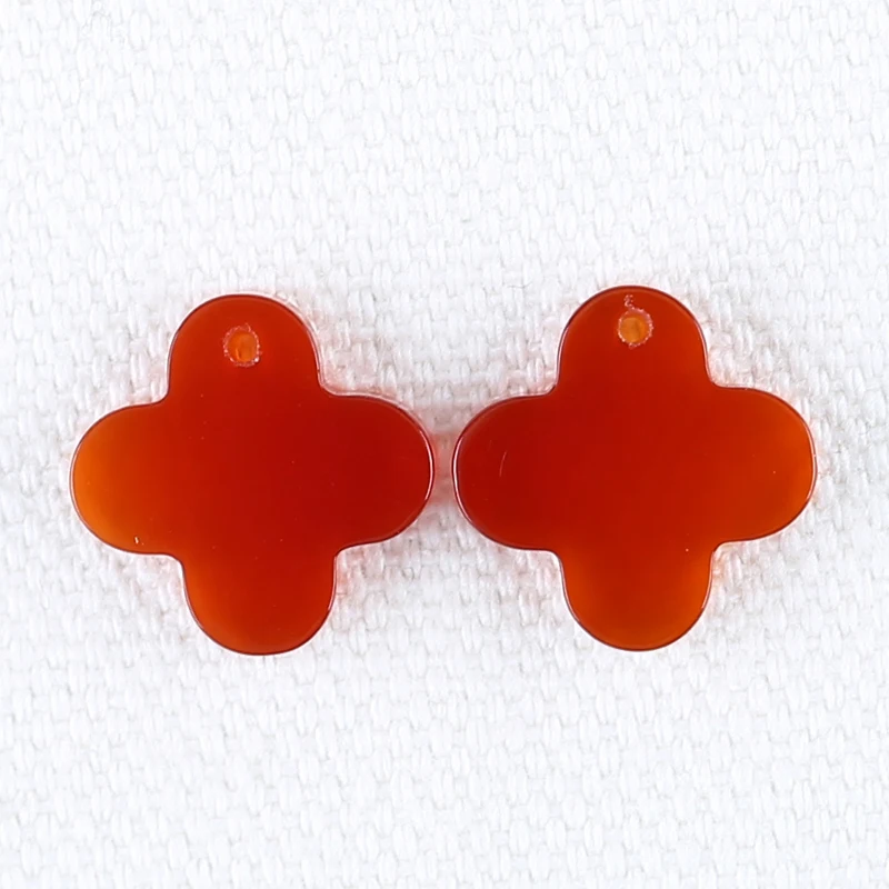Natural Stone Red Agate Earring Beads 13x13x3mm 1.4g Semiprecious Stone Fashion Jewelry Women Earrings Accessories
