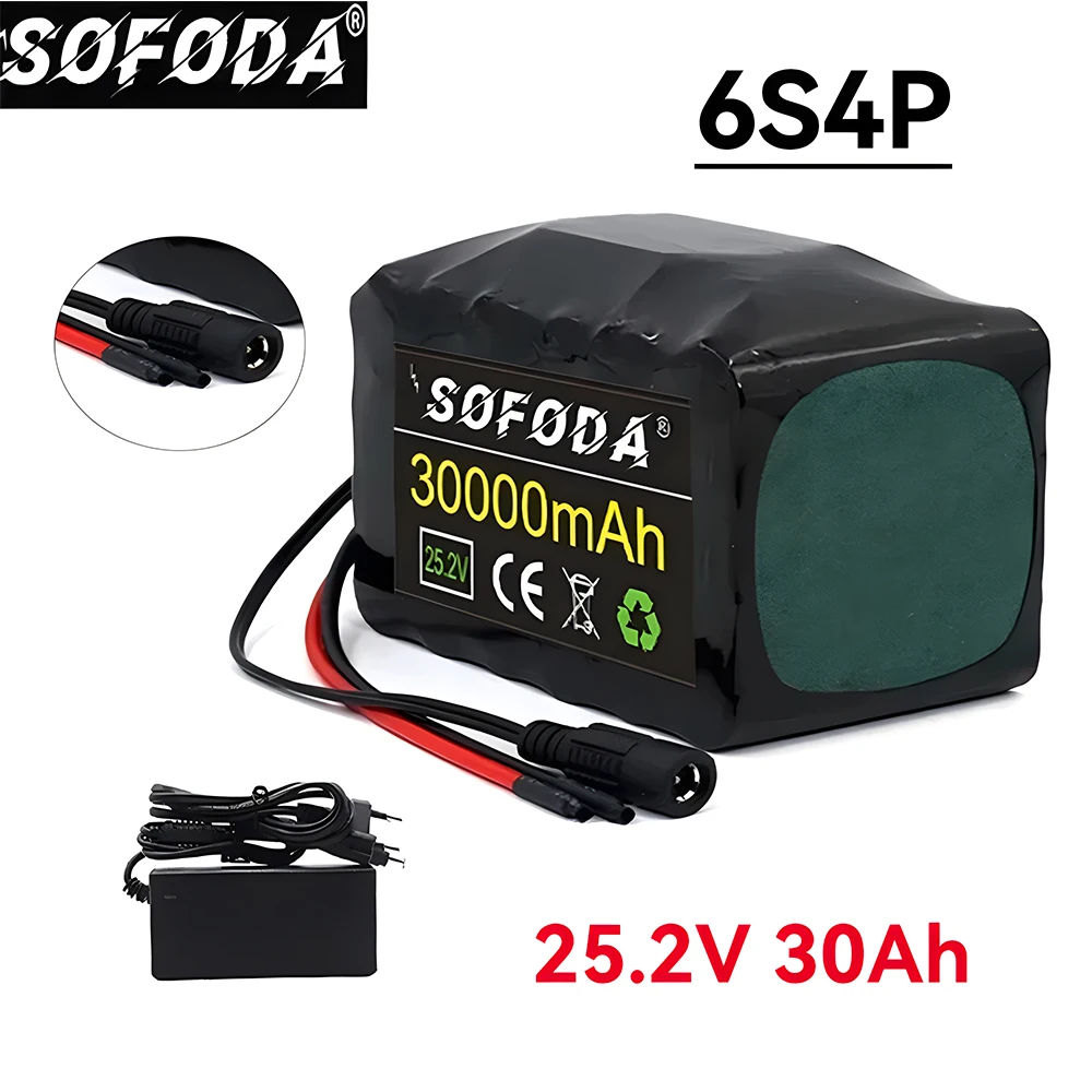 6S4P 25.2V 30Ah Battery pack 250w 350W 25.2V 30000mAh lithium ion battery