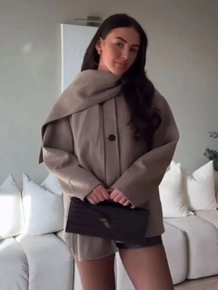 

HH женские зимние новые модные пальто, однотонный шарф, воротник, карманы, однобортная женская элегантная куртка с длинными рукавами, 3 цвета