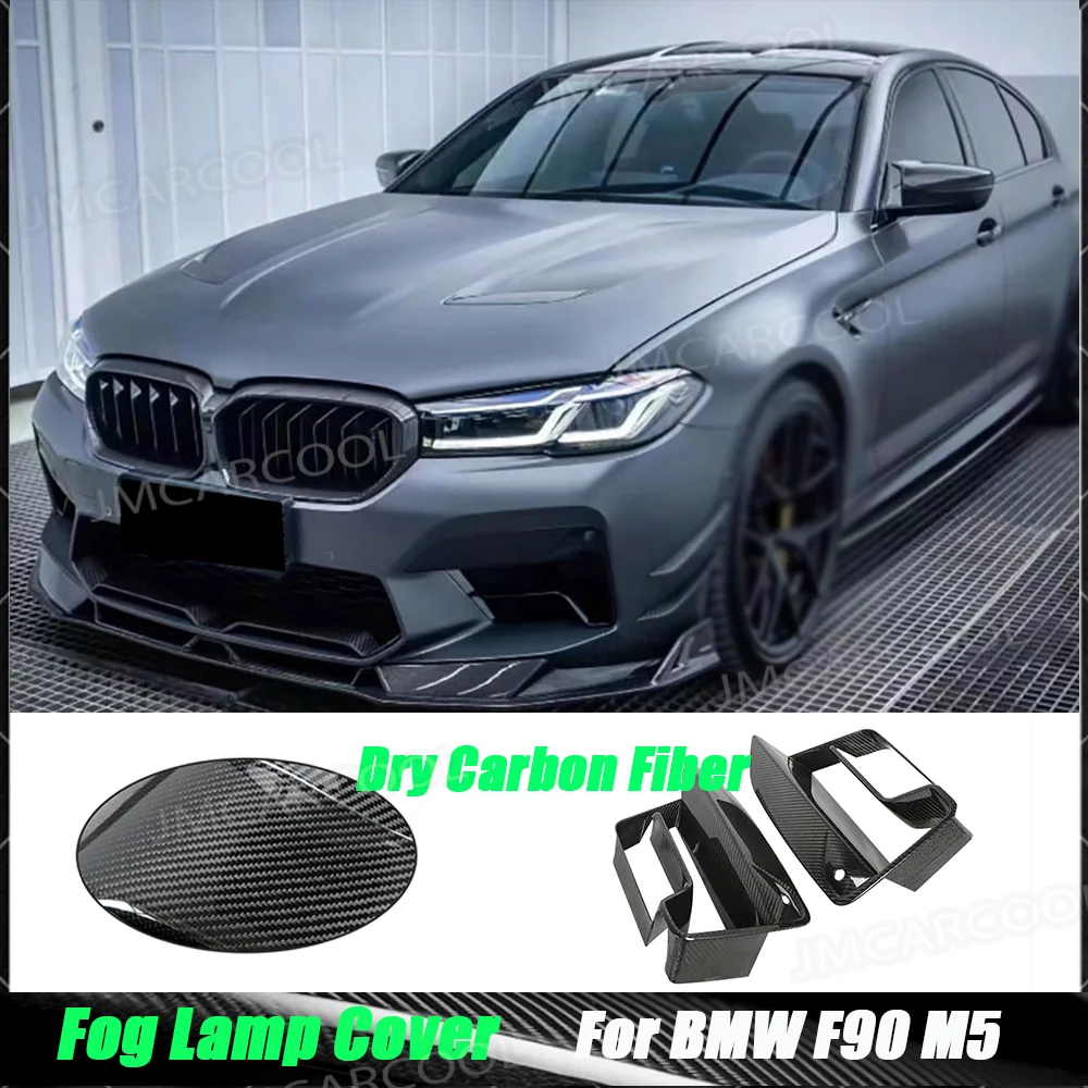 

2 PCS/Set Dry Carbon Fiber /FRP Front Fog Lamp Air Vent Body Kits Trims For BMW F90 M5 LCI 2022+ Front Bumper Air Vent Trims