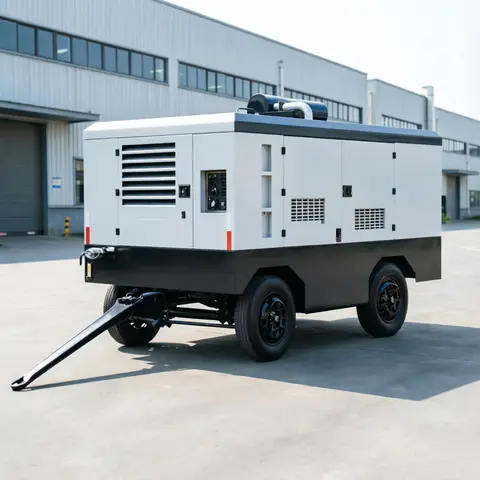Stationary Diesel Screw Air Compressor 750cfm 21bar High Pressure Air Cooled Lubricated Mining Compressor with Engine Customized